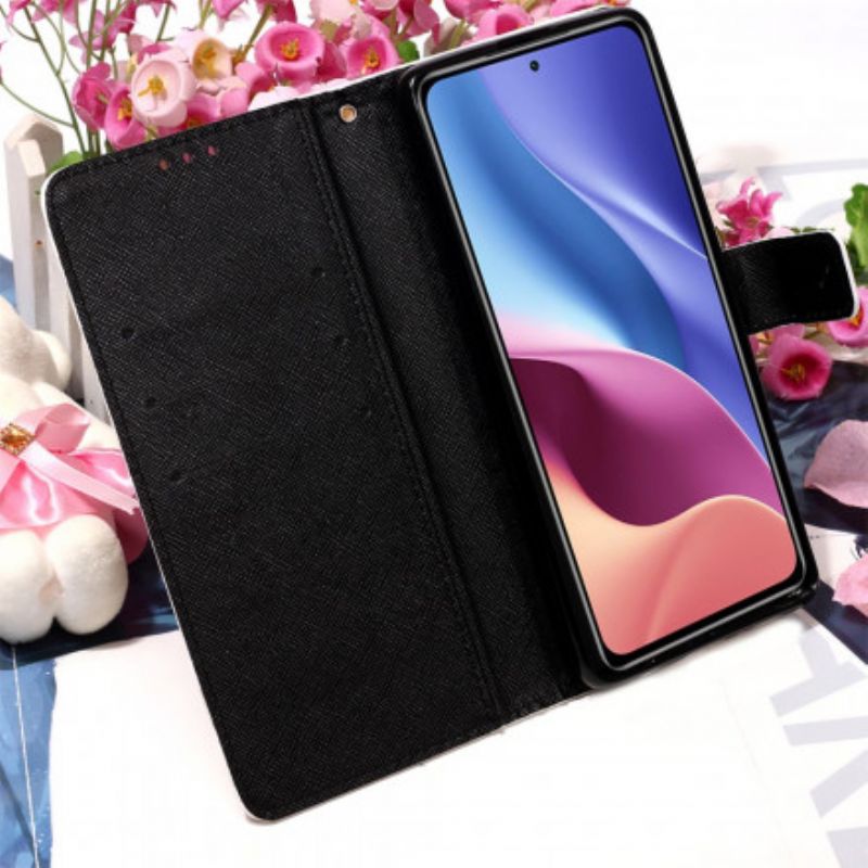 Flip Case Leren Xiaomi Mi 11i 5g / Poco F3 Blauwe Bloemen