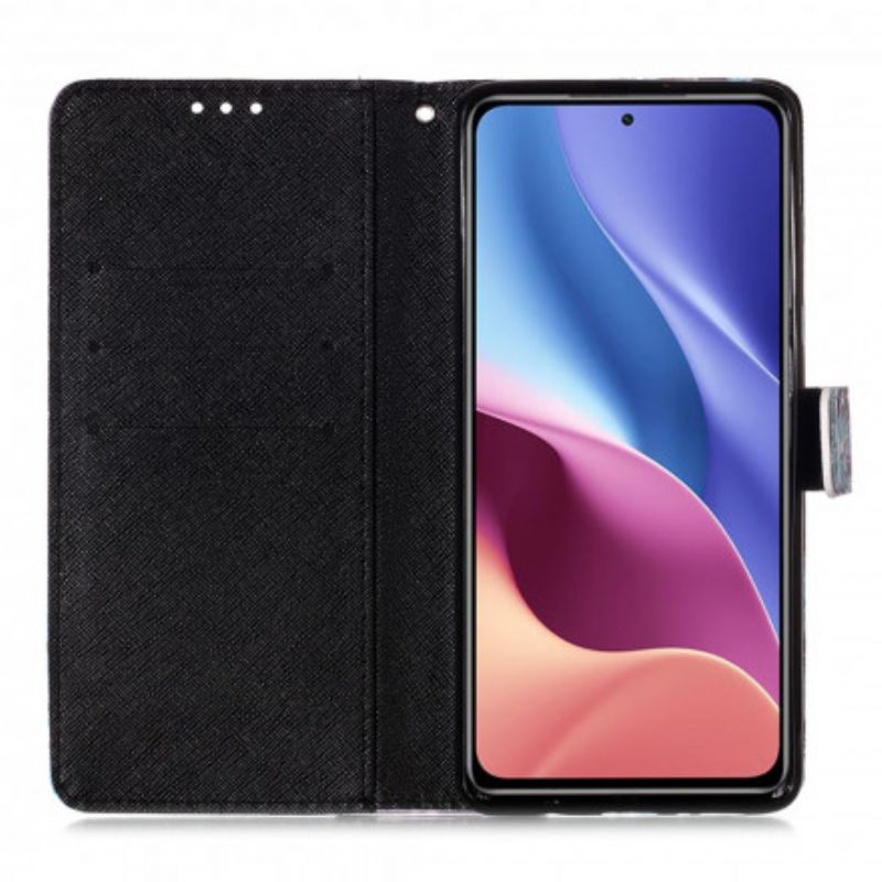 Flip Case Leren Xiaomi Mi 11i 5g / Poco F3 Blauwe Bloemen