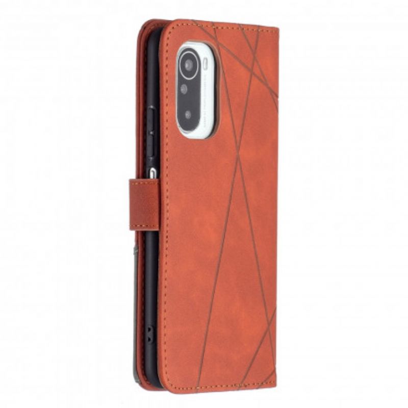 Flip Case Leren Xiaomi Mi 11i 5g / Poco F3 Driehoek Binfen Kleur