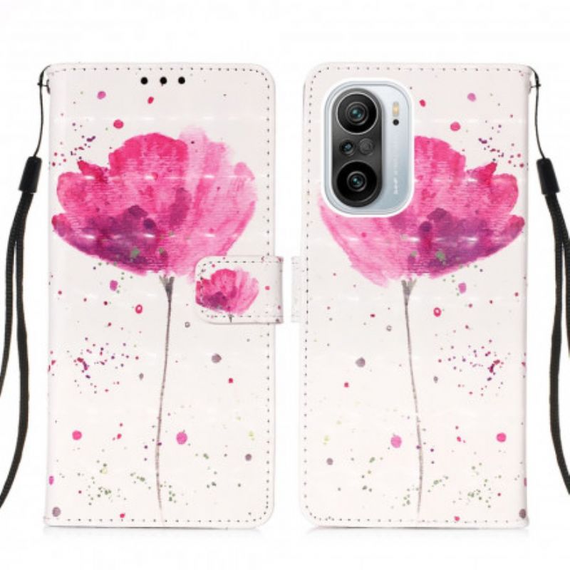 Flip Case Leren Xiaomi Mi 11i 5g / Poco F3 Poppy Aquarel