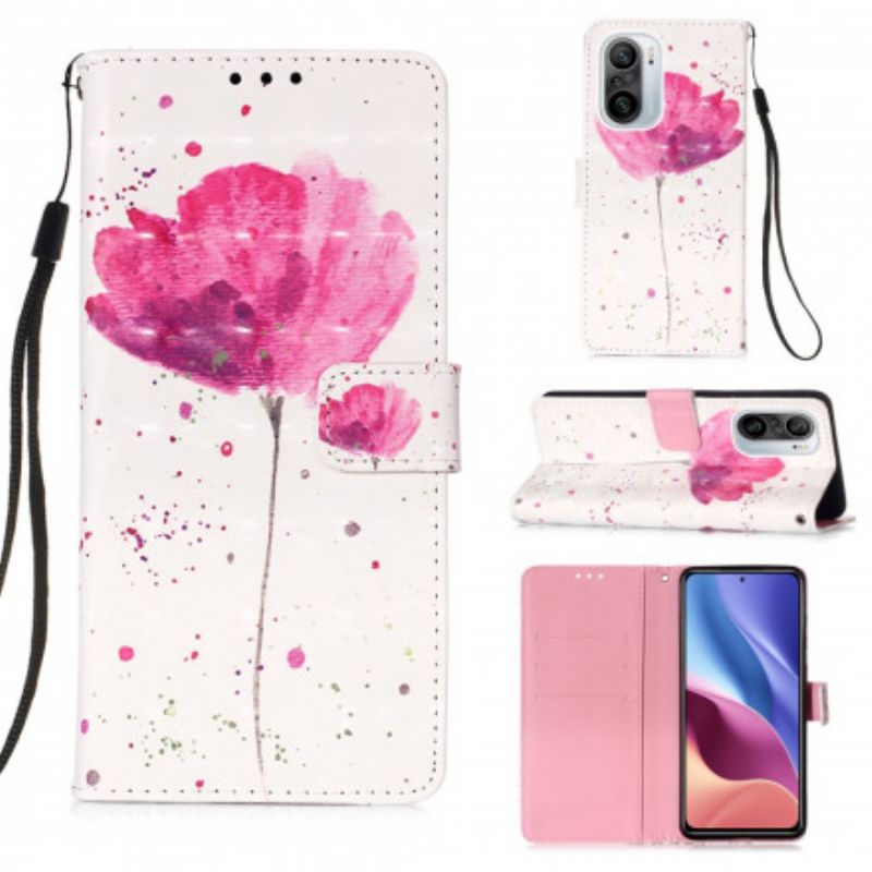 Flip Case Leren Xiaomi Mi 11i 5g / Poco F3 Poppy Aquarel