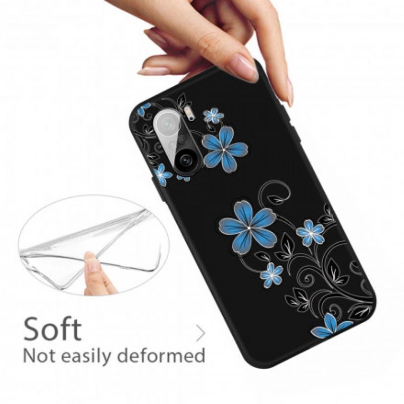 Hoesje Xiaomi Mi 11i 5g / Poco F3 Blauwe Bloemen Bescherming Hoesje