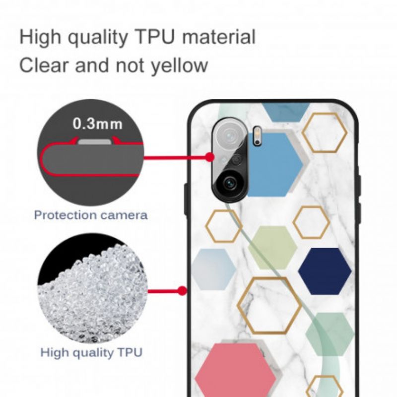Hoesje Xiaomi Mi 11i 5g / Poco F3 Gekleurd Geometrie Marmer Bescherming Hoesje