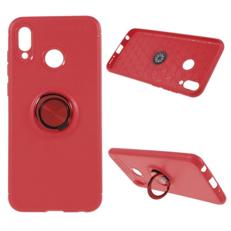 Hoesje voor Honor Play Rood Zwart Roterende Ring