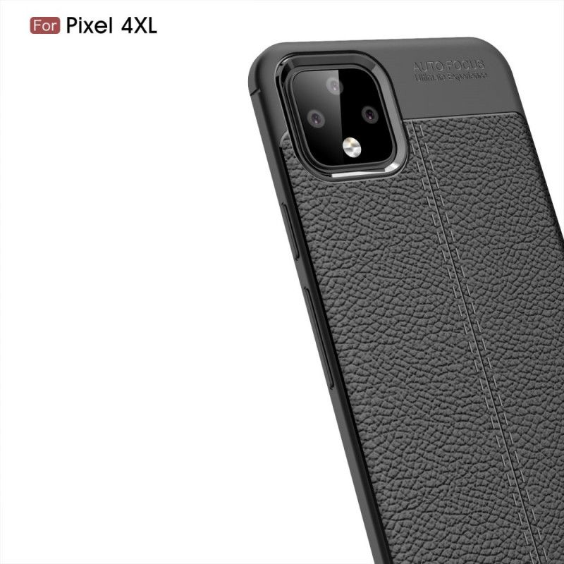 Case Hoesje Google Pixel 4 XL Rood Zwart Telefoonhoesje Dubbellijns Lychee Leereffect