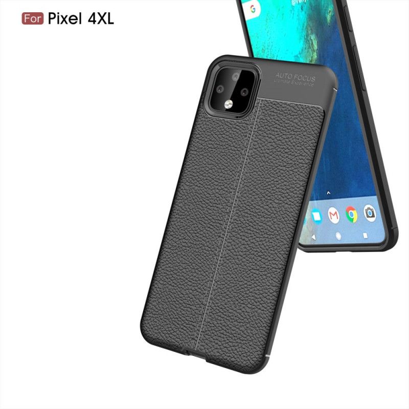 Case Hoesje Google Pixel 4 XL Rood Zwart Telefoonhoesje Dubbellijns Lychee Leereffect