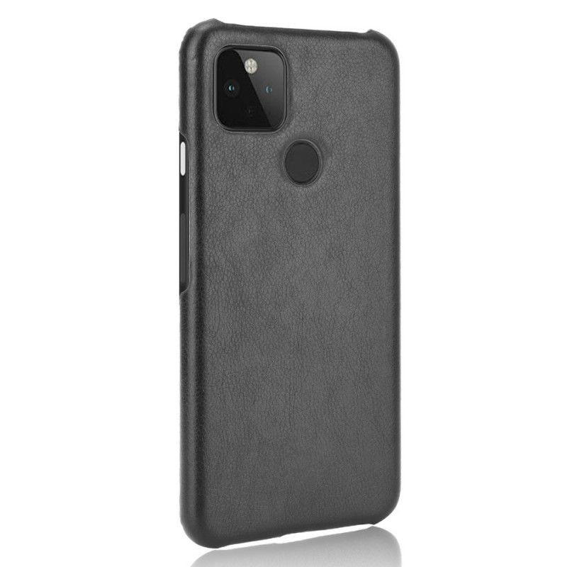 Hoesje Google Pixel 4A 5G Grijs Zwart Prestatie Lychee Leereffect