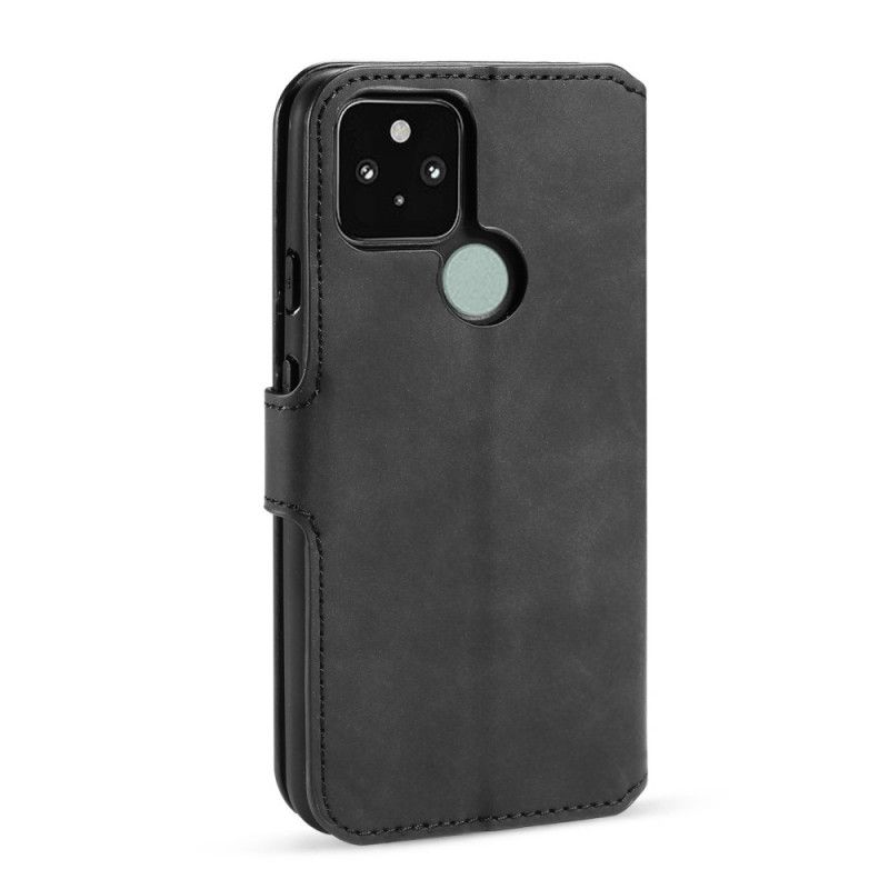 Leren Hoesje voor Google Pixel 4A 5G Grijs Zwart Retro Dg.Ming