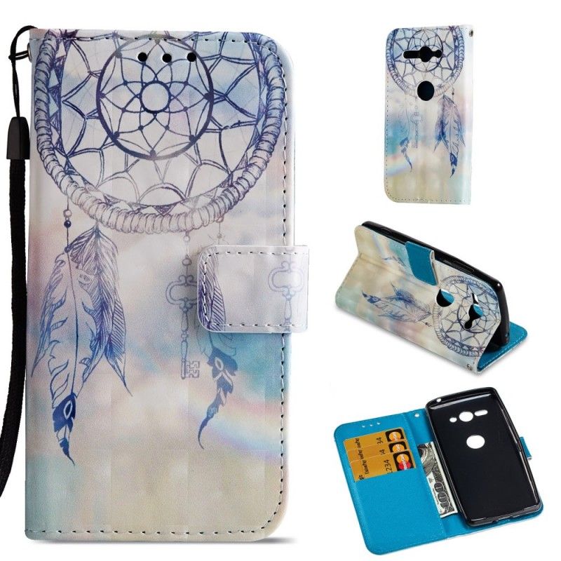 Flip Case Leren Sony Xperia XZ2 Compact 3D Aquarel Dromenvanger