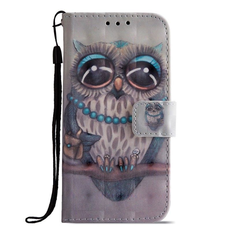 Leren Hoesje voor Sony Xperia XZ2 Compact Miss Uil 3D