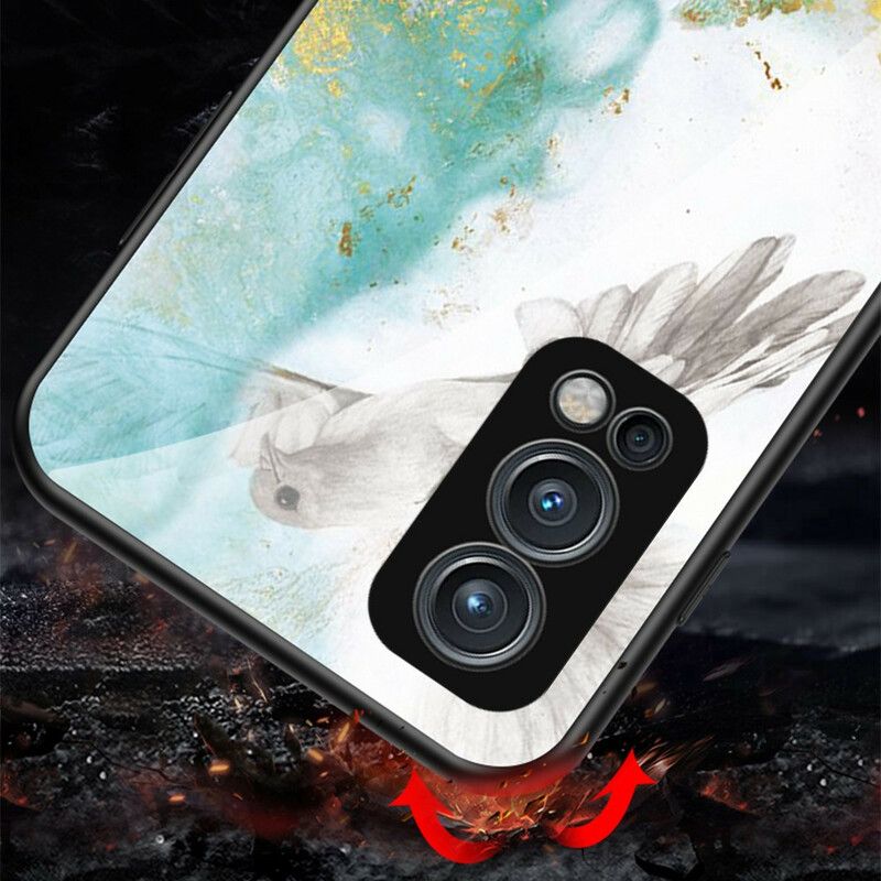 Cover Hoesje Oneplus Nord 2 5g Telefoonhoesje Marmerkleuren Gehard Glas