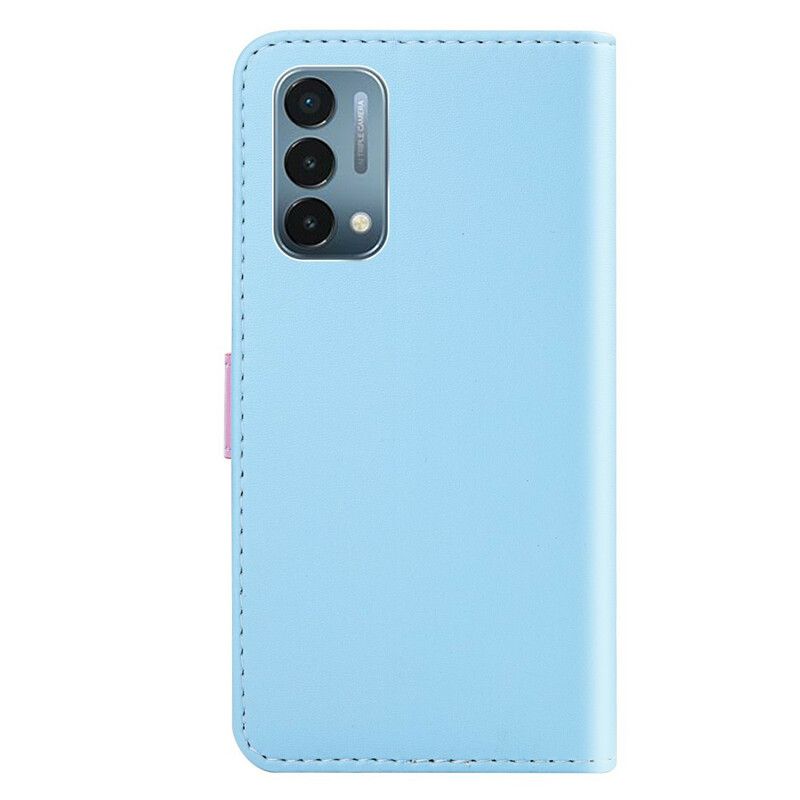 Flip Case Leren Oneplus Nord 2 5g Driekleurig Leereffect