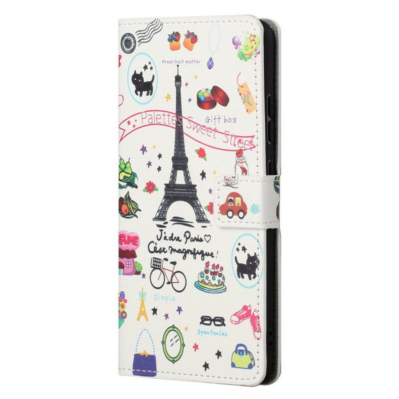 Flip Case Leren Oneplus Nord 2 5g Ik Hou Van Parijs