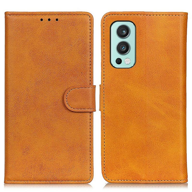 Flip Case Leren Oneplus Nord 2 5g Mat Retro Leereffect