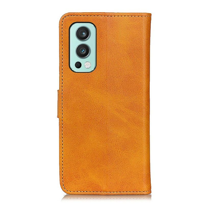 Flip Case Leren Oneplus Nord 2 5g Mat Retro Leereffect