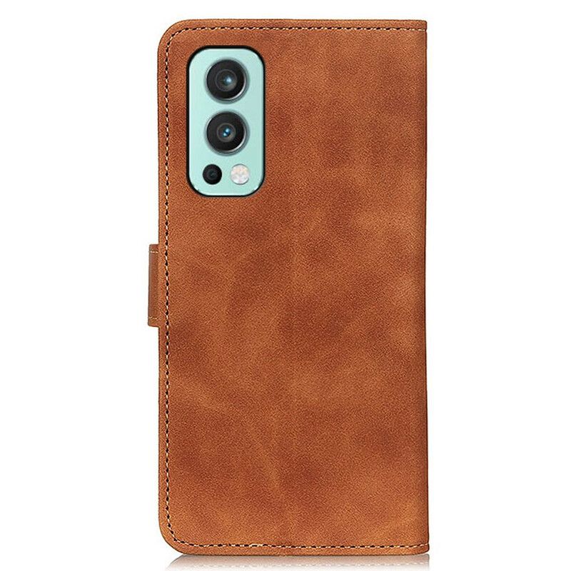 Flip Case Leren Oneplus Nord 2 5g Mate Leder Effect Vintage Khazneh