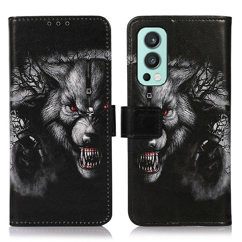 Flip Case Leren Oneplus Nord 2 5g Weerwolf