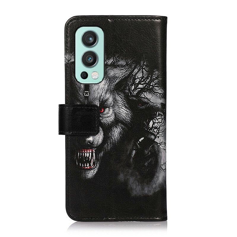 Flip Case Leren Oneplus Nord 2 5g Weerwolf