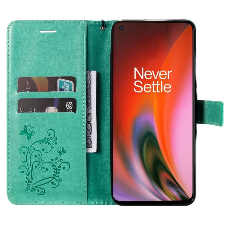 Folio-hoesje Oneplus Nord 2 5g Telefoonhoesje Gigantische Stringvlinders