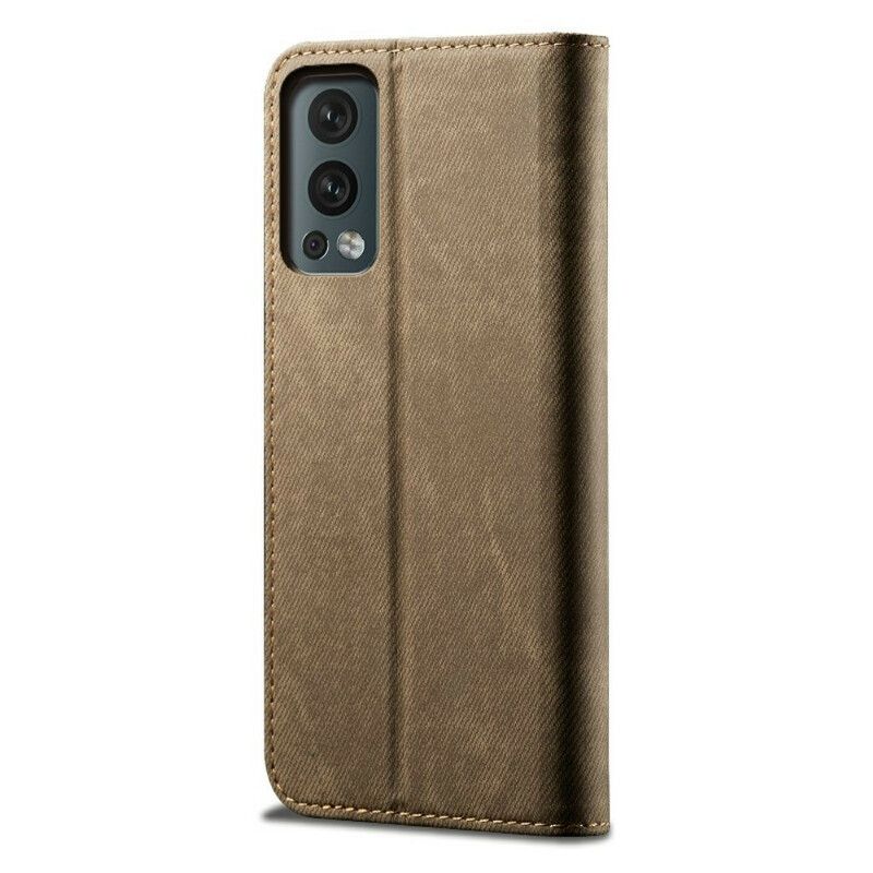 Folio-hoesje Oneplus Nord 2 5g Telefoonhoesje Kunstleer Jeanstextuur