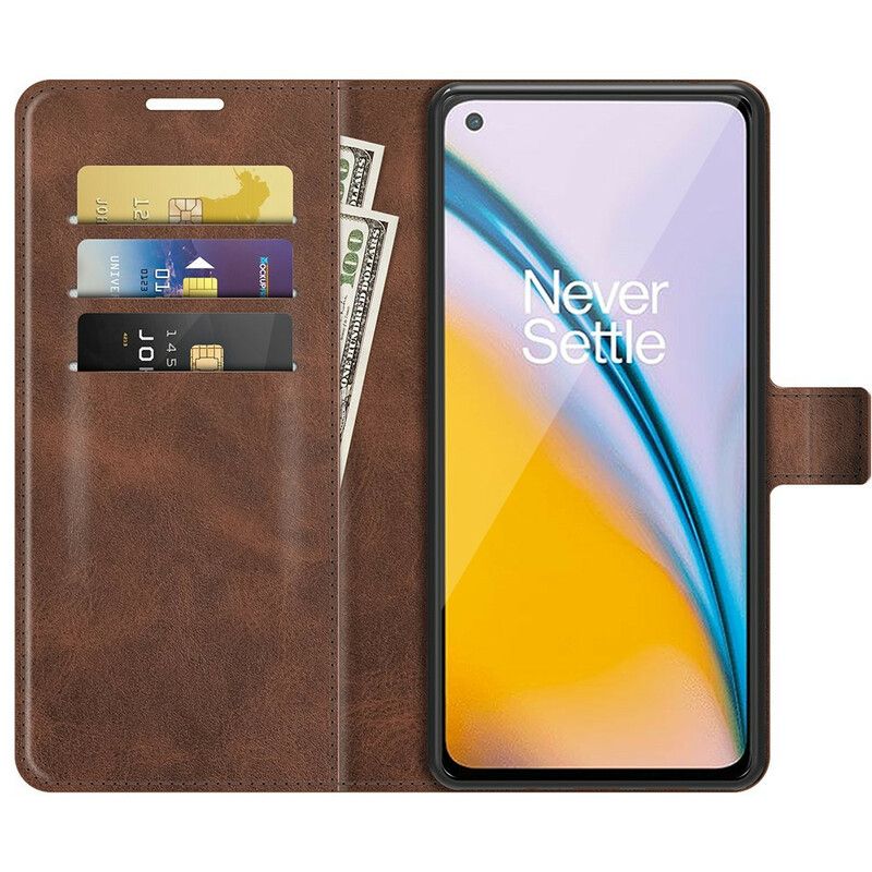 Folio-hoesje Oneplus Nord 2 5g Telefoonhoesje Slank Extreem Leereffect