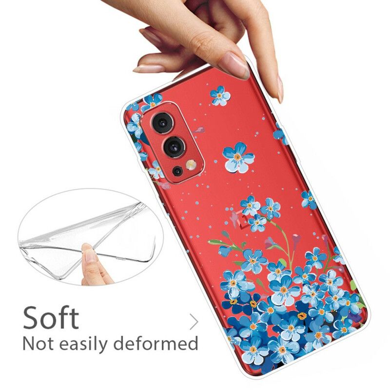 Hoesje Oneplus Nord 2 5g Blauwe Bloemen