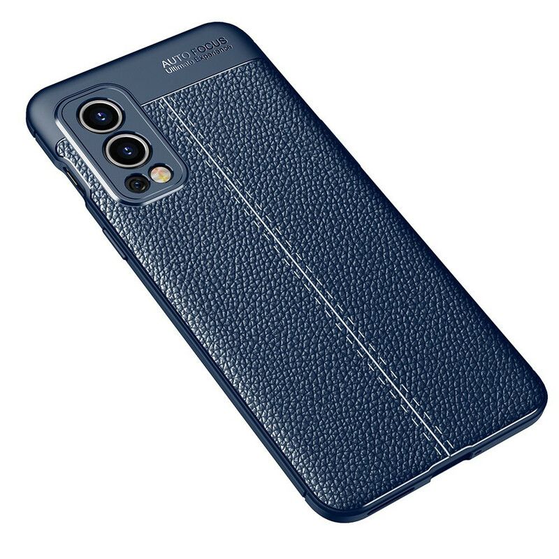 Hoesje Oneplus Nord 2 5g Dubbellijns Litchi-leereffect