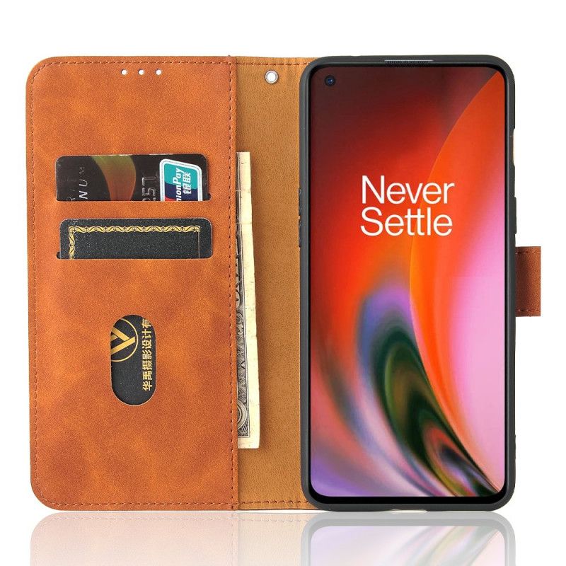 Leren Hoesje Oneplus Nord 2 5g Huid-aanraking Bescherming Hoesje