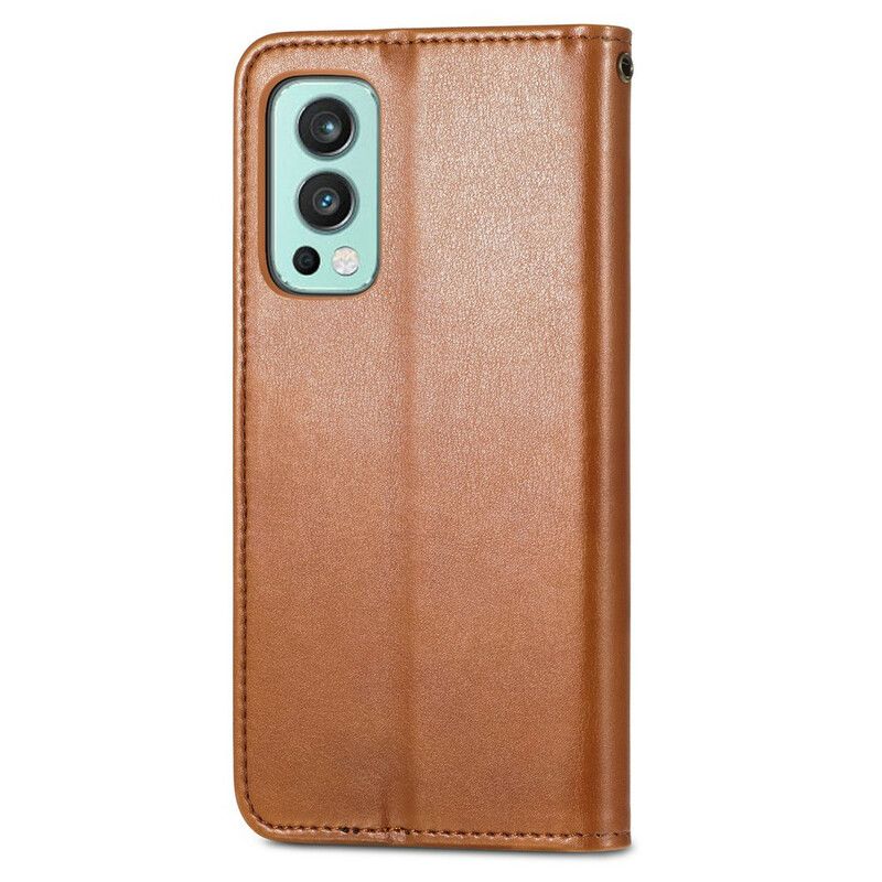 Leren Hoesje Oneplus Nord 2 5g Kunstleer En Vintage Sluiting Bescherming Hoesje