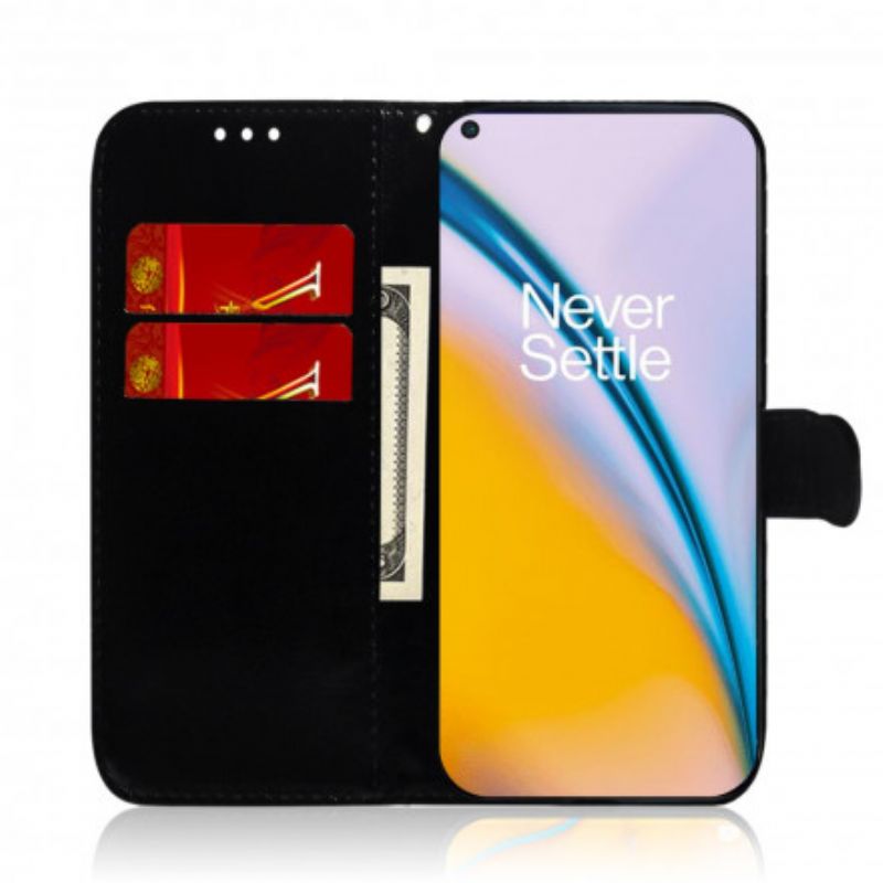 Leren Hoesje Oneplus Nord 2 5g Kunstleer Spiegelkap Bescherming Hoesje