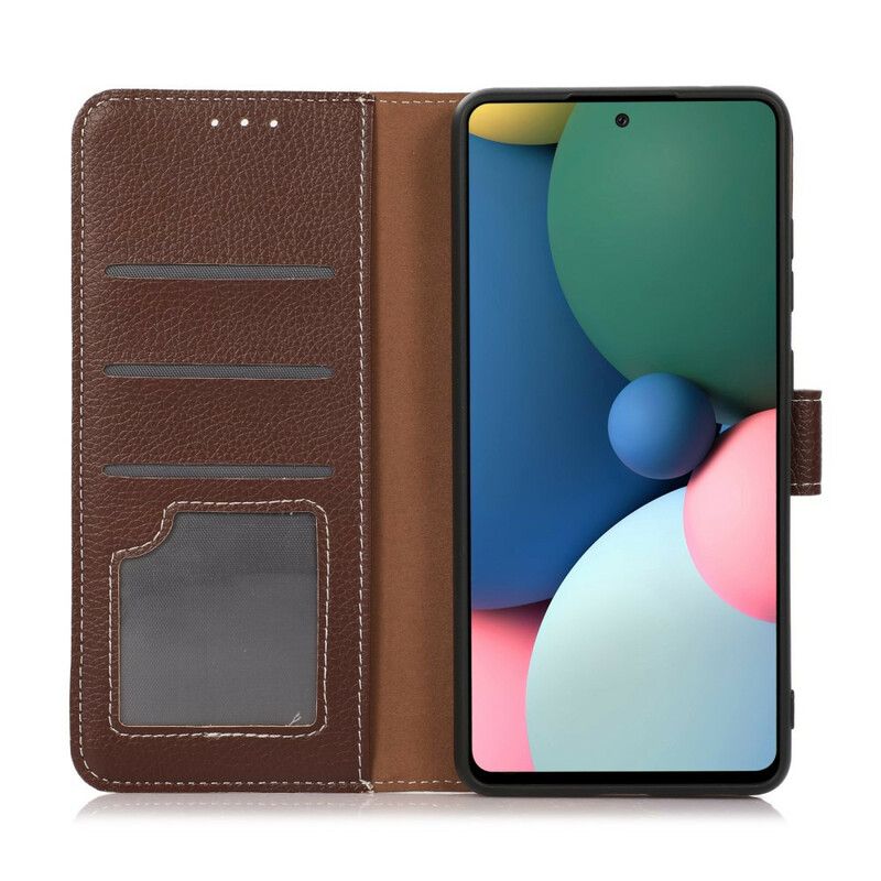 Leren Hoesje Oneplus Nord 2 5g Litchi-leer Met Stiksels