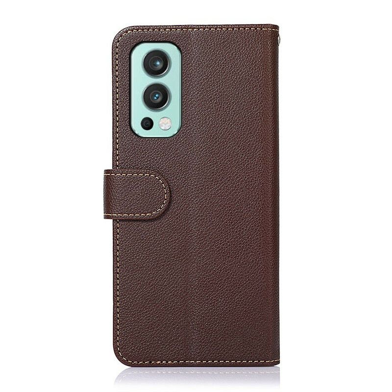 Leren Hoesje Oneplus Nord 2 5g Litchi-stijl Rfid Khazneh