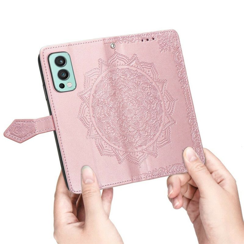 Leren Hoesje Oneplus Nord 2 5g Mandala Middeleeuwen Bescherming Hoesje