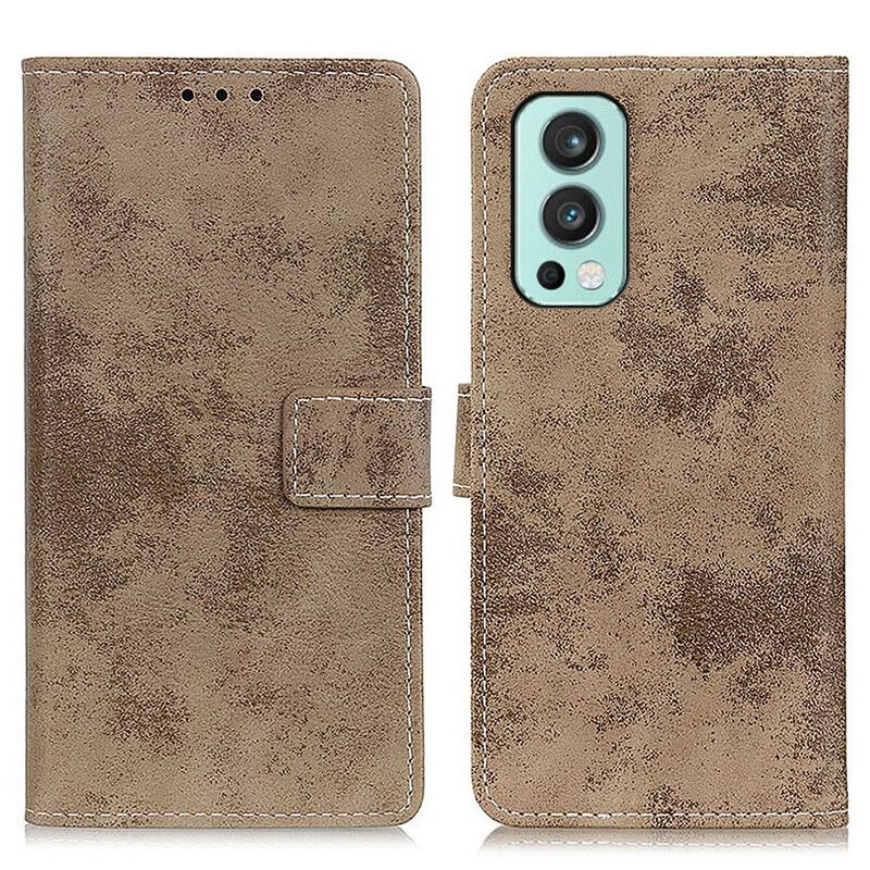 Leren Hoesje Oneplus Nord 2 5g Vintage Kunstleer Bescherming Hoesje