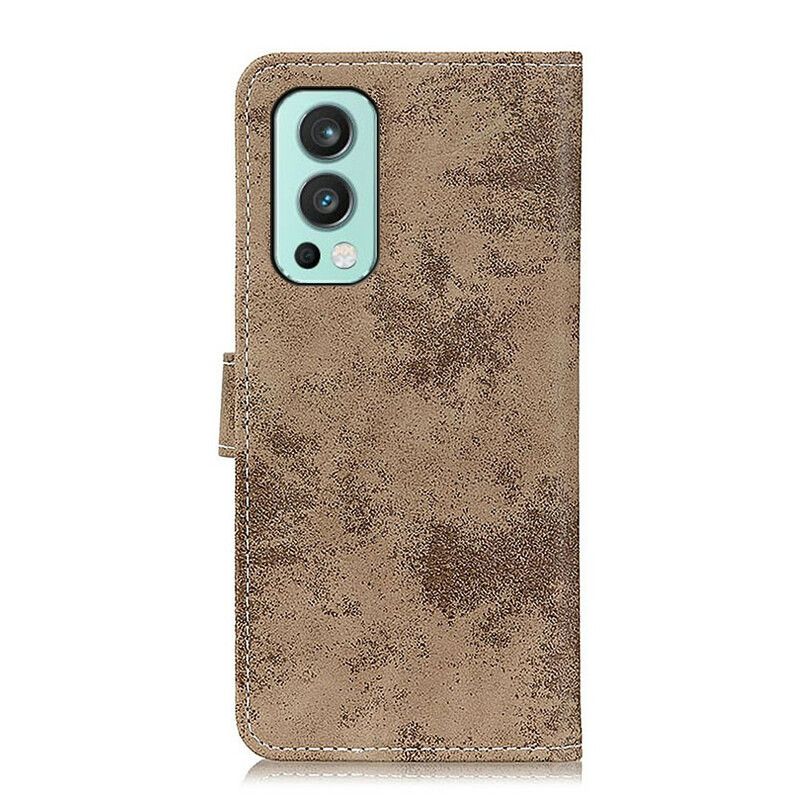 Leren Hoesje Oneplus Nord 2 5g Vintage Kunstleer Bescherming Hoesje