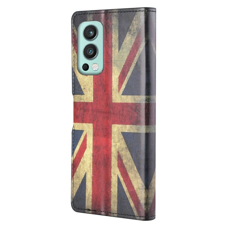 Leren Hoesje Oneplus Nord 2 5g Vlag Engeland