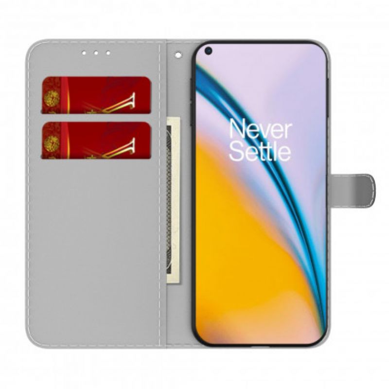 Leren Hoesje Voor Oneplus Nord 2 5g Abstract Patroon