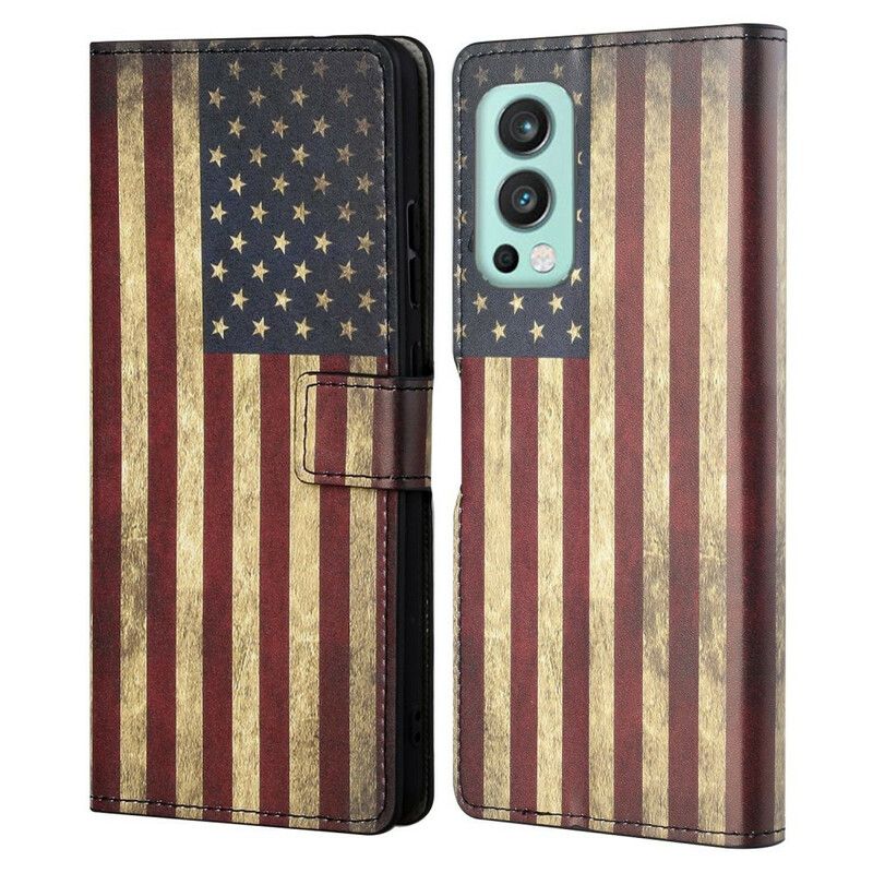 Leren Hoesje Voor Oneplus Nord 2 5g Amerikaanse Vlag