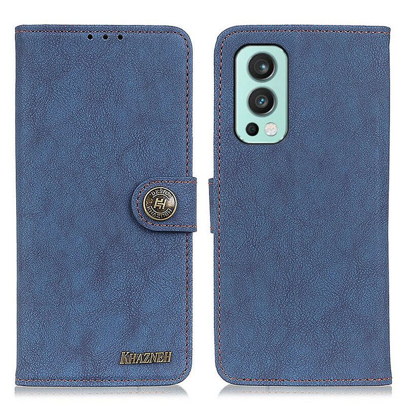 Leren Hoesje Voor Oneplus Nord 2 5g Kunstleer Split Retro Khazneh