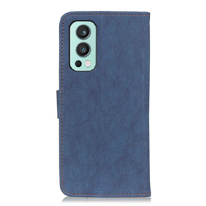 Leren Hoesje Voor Oneplus Nord 2 5g Kunstleer Split Retro Khazneh