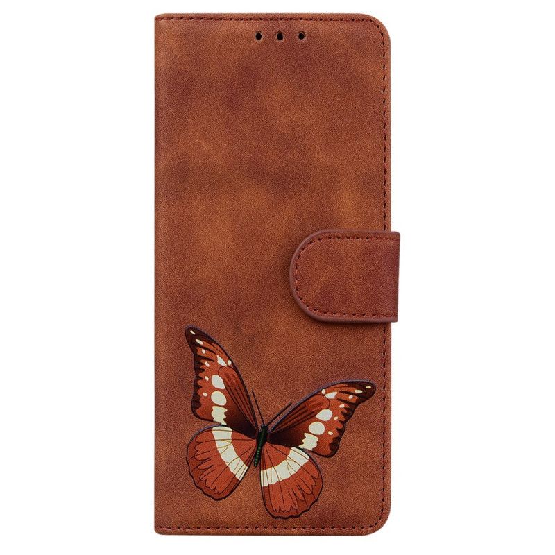 Leren Hoesje Voor Oneplus Nord 2 5g Skin-touch Butterfly