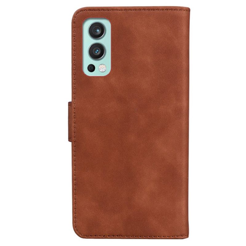 Leren Hoesje Voor Oneplus Nord 2 5g Skin-touch Butterfly