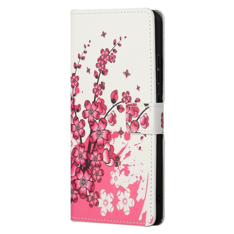 Leren Hoesje Voor Oneplus Nord 2 5g Tropische Bloemen