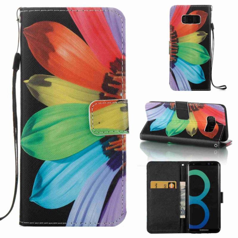 Cover Folio-hoesje Samsung Galaxy S8 Telefoonhoesje Intense Aquarelbloem