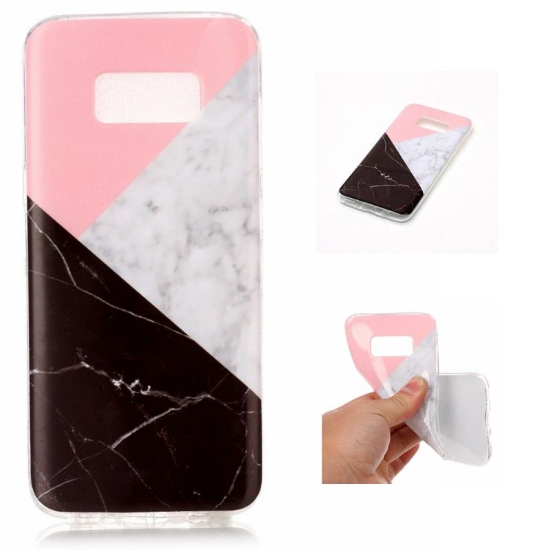 Cover Hoesje Samsung Galaxy S8 Telefoonhoesje Geometrisch Marmereffect