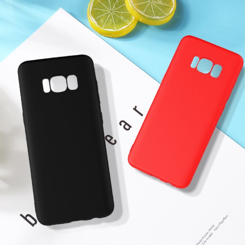 Cover Hoesje Samsung Galaxy S8 Zwart Telefoonhoesje X-Level Vloeibare Siliconen