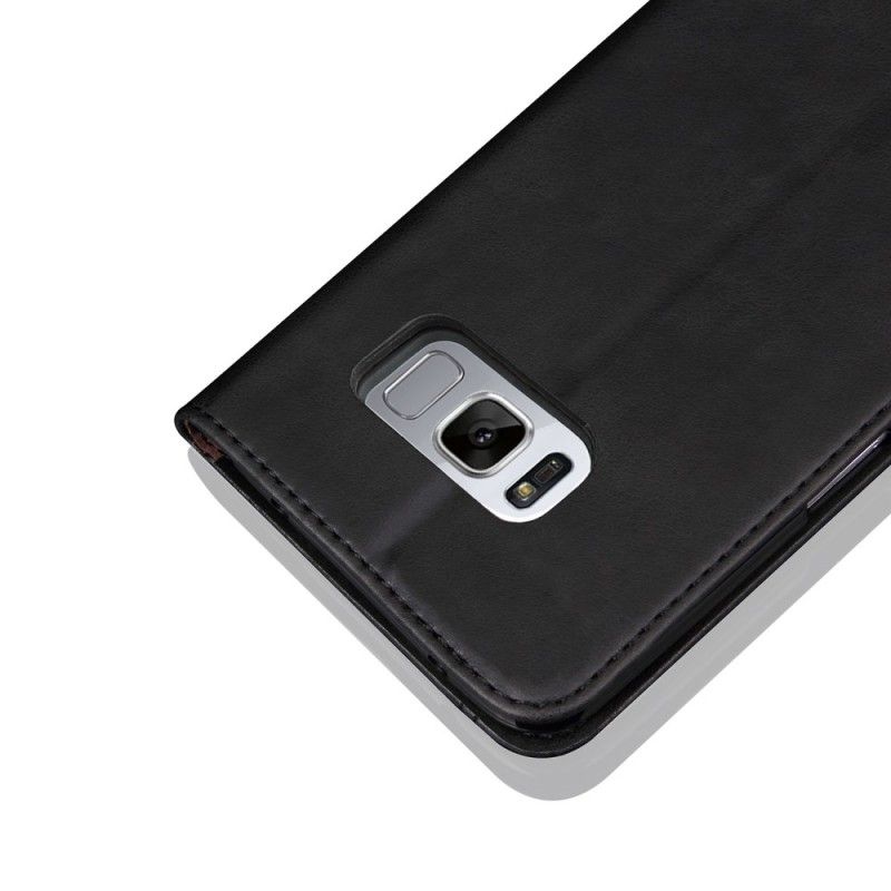 Folio-hoesje voor Samsung Galaxy S8 Rood Zwart Gestikt Leereffect