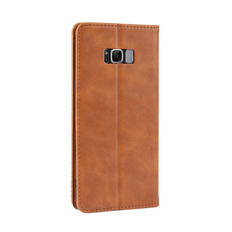 Folio-hoesje voor Samsung Galaxy S8 Rood Zwart Gestileerd Vintage Leereffect