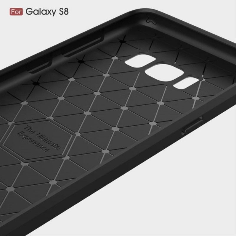 Hoesje Samsung Galaxy S8 Rood Zwart Geborsteld Koolstofvezel