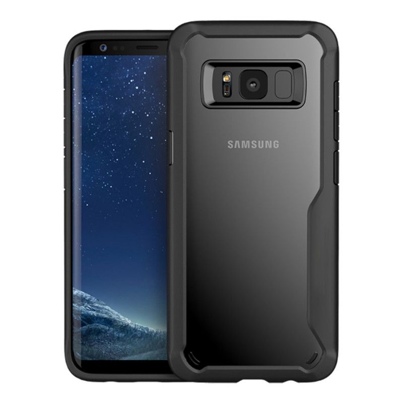 Hoesje Samsung Galaxy S8 Rood Zwart Transparant Hybride Ontwerp